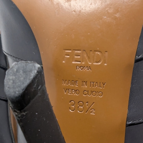 Fendi Rockoko FF Logo Signature Monogram Brown Leather Zucca Boots Size EU 38.5 - Picture 5 of 15